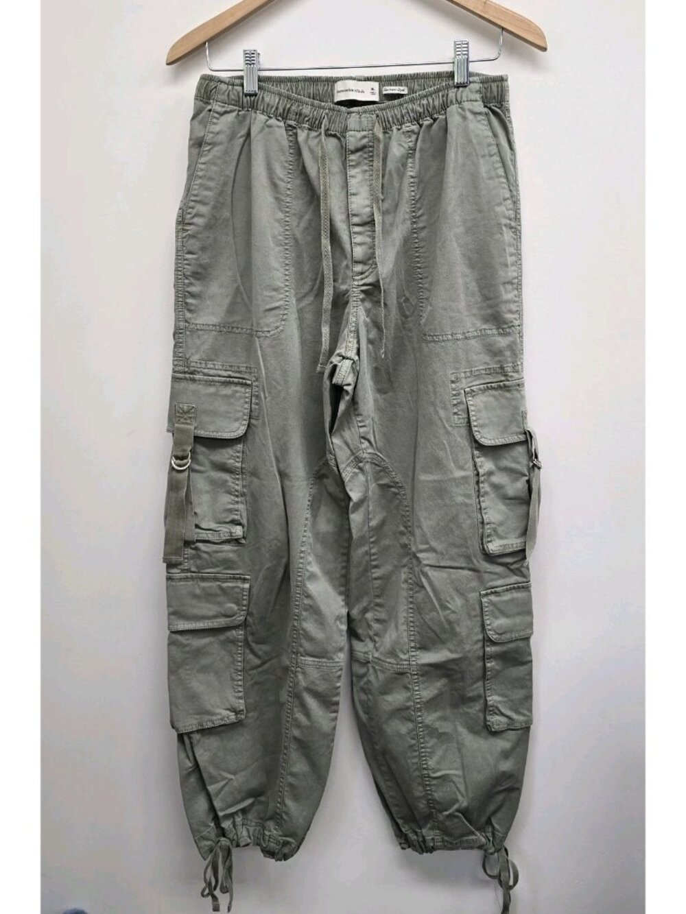 Abercrombie & Fitch Garment Dyed Cargo Pants Womens M Paratrooper Baggy Grunge